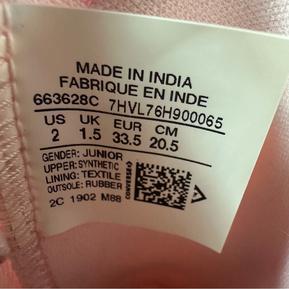 Converse Chuck Taylor All Star Pink Glitter Sneakers Girls Junior 2 - Picture 12 of 13